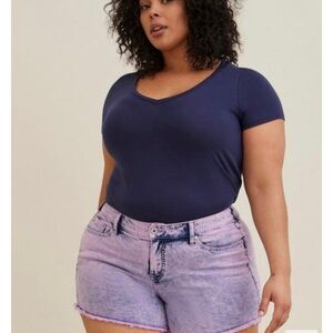 Torrid Vintage Stretch Purple Denim Shorts Size 16